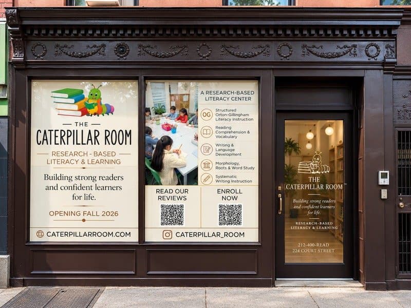 The Caterpillar Room storefront on Court Street in Cobble Hill