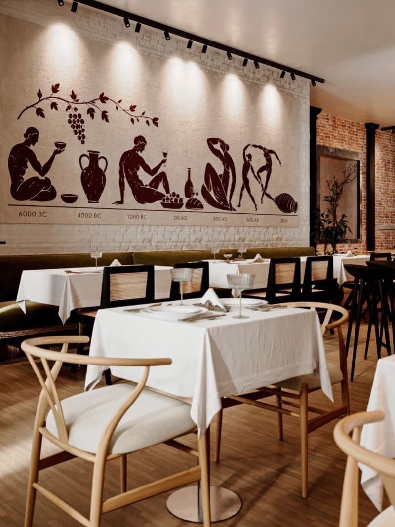 Rendering of the dining room at Sesilya, the Georgian restaurant on Fifth Avenue in Park Slope