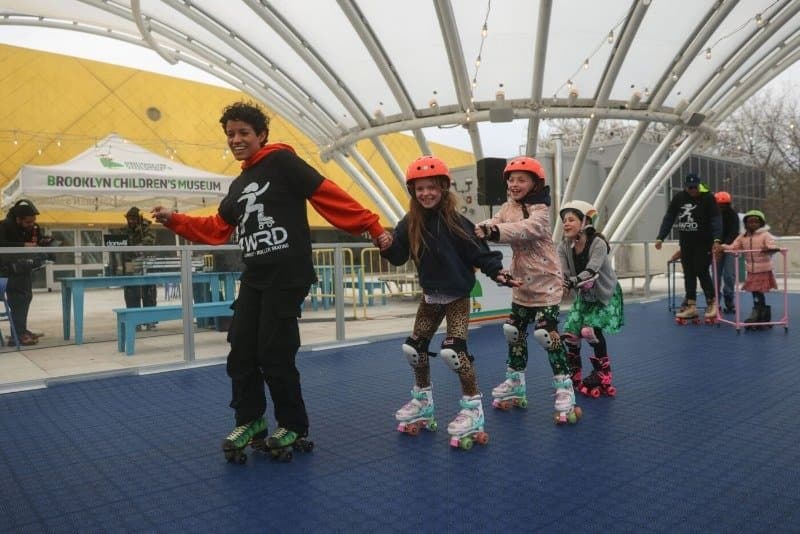 Empire Skate of Mind rooftop rink at Brooklyn Children’s Museum