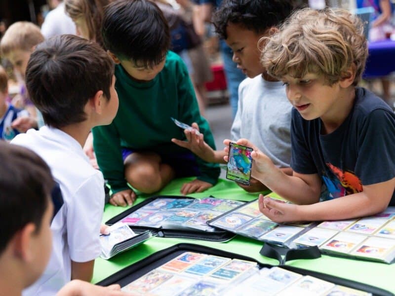 Families on car-free Montague Street at the Back to School Party